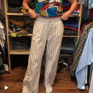 Vigoss Striped Cream and Brown Pants